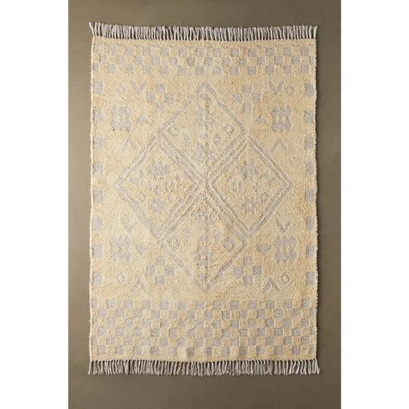 Urban Outfitters Space Dye Shag Rag Rug 5 x 7 Ft Tan - Picture 1 of 9
